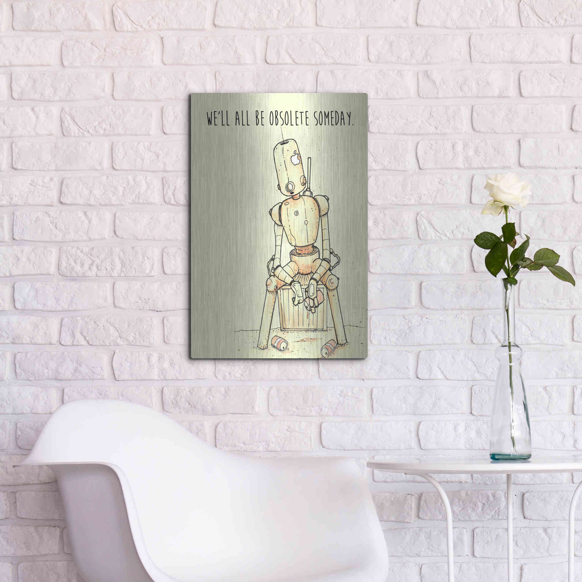 Luxe Metal Art 'Obsolete' by Craig Snodgrass, Metal Wall Art,16x24