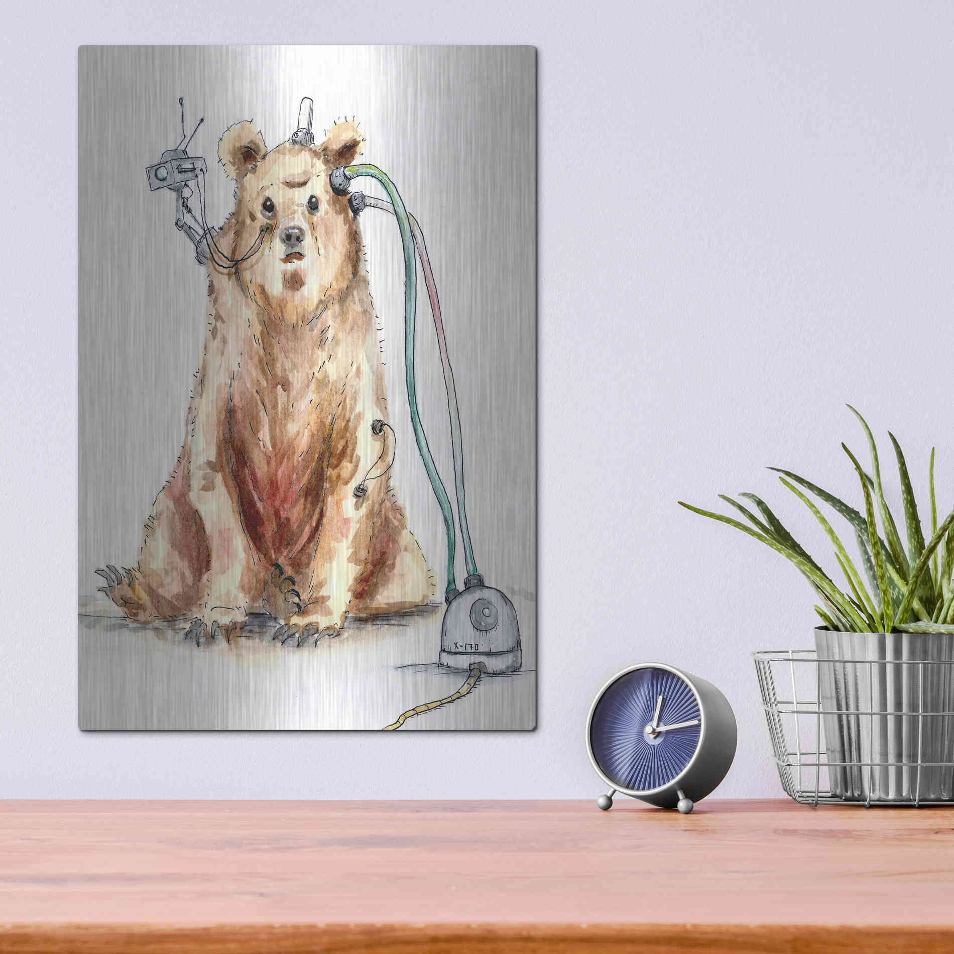 Luxe Metal Art 'Ruxpin' by Craig Snodgrass, Metal Wall Art,12x16
