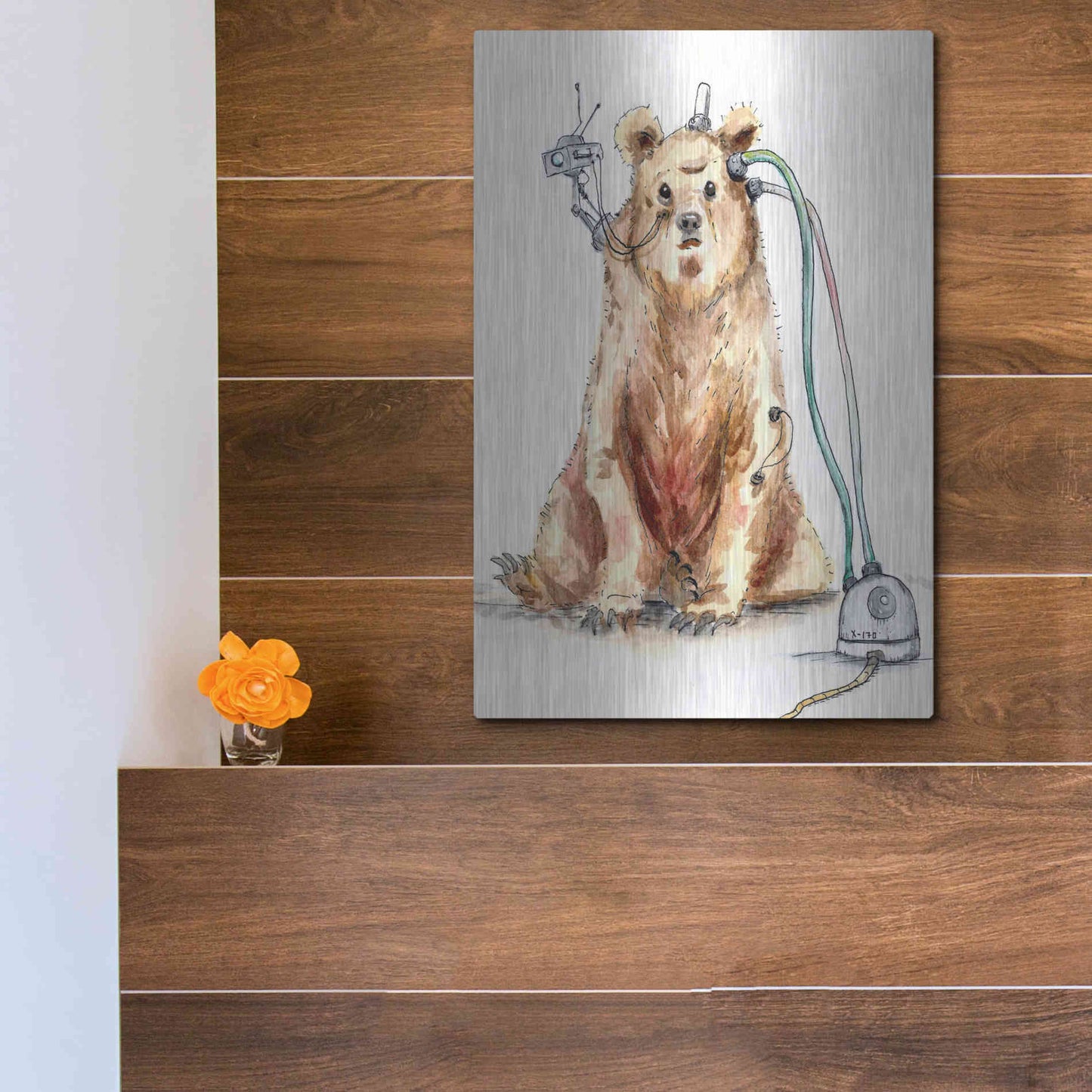 Luxe Metal Art 'Ruxpin' by Craig Snodgrass, Metal Wall Art,12x16