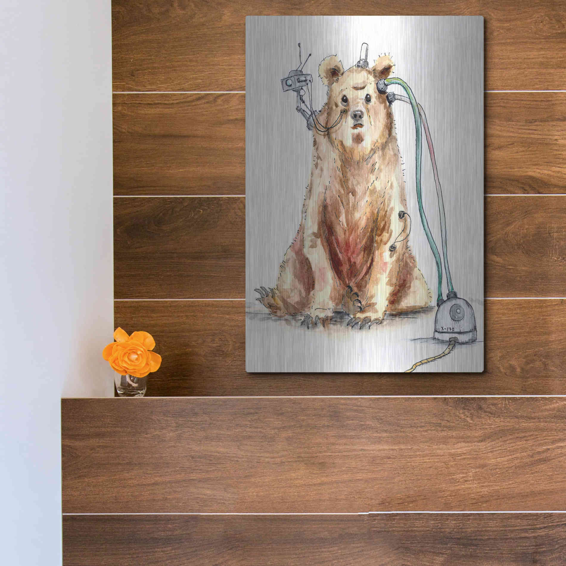 Luxe Metal Art 'Ruxpin' by Craig Snodgrass, Metal Wall Art,12x16