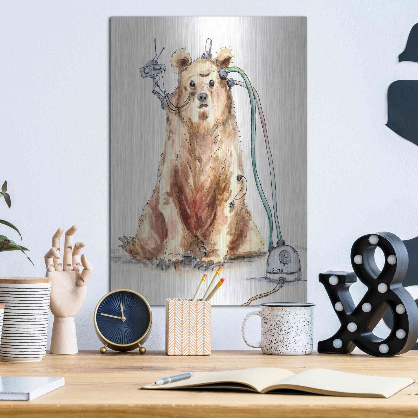 Luxe Metal Art 'Ruxpin' by Craig Snodgrass, Metal Wall Art,12x16