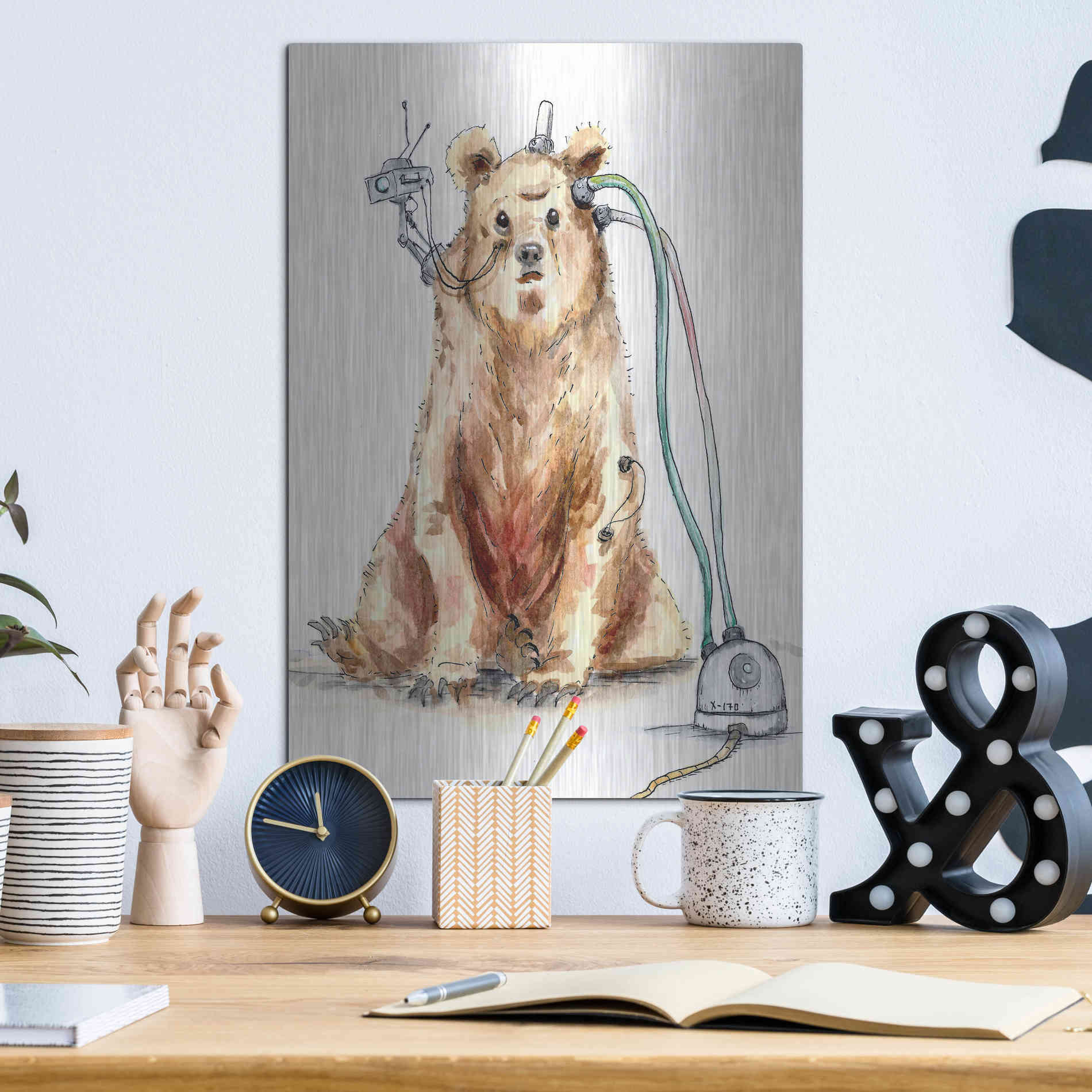 Luxe Metal Art 'Ruxpin' by Craig Snodgrass, Metal Wall Art,12x16