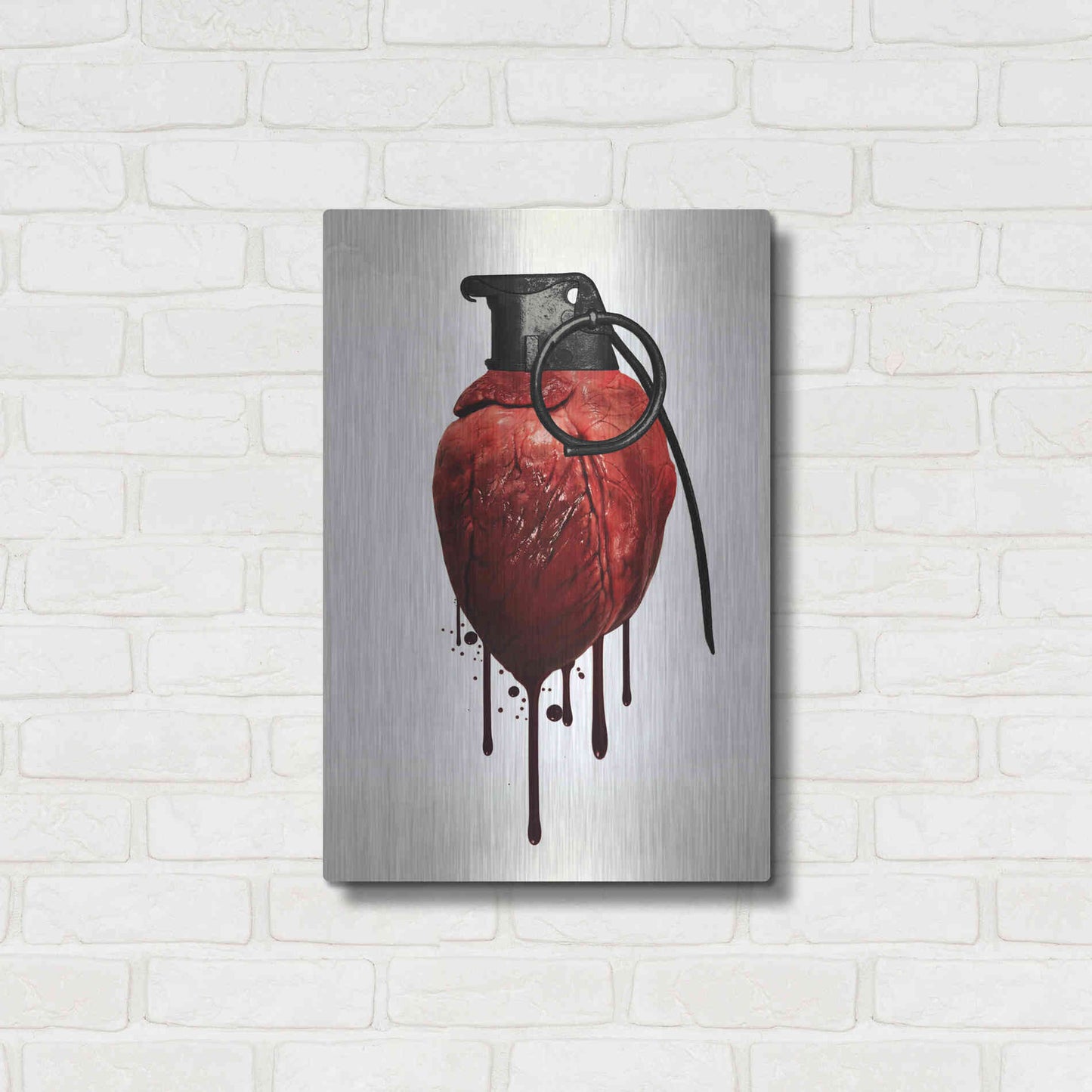 Luxe Metal Art 'Heart Grenade' by Nicklas Gustafsson, Metal Wall Art,16x24