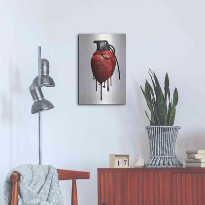 Luxe Metal Art 'Heart Grenade' by Nicklas Gustafsson, Metal Wall Art,16x24