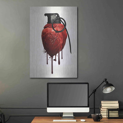 Luxe Metal Art 'Heart Grenade' by Nicklas Gustafsson, Metal Wall Art,24x36