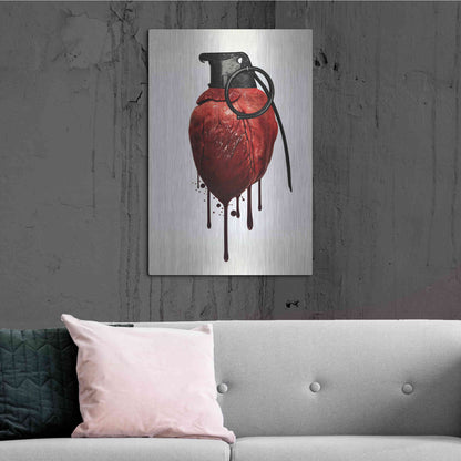 Luxe Metal Art 'Heart Grenade' by Nicklas Gustafsson, Metal Wall Art,24x36