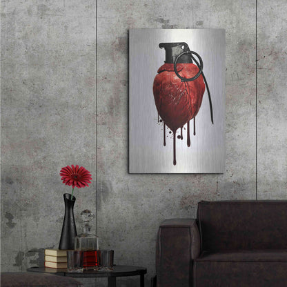 Luxe Metal Art 'Heart Grenade' by Nicklas Gustafsson, Metal Wall Art,24x36