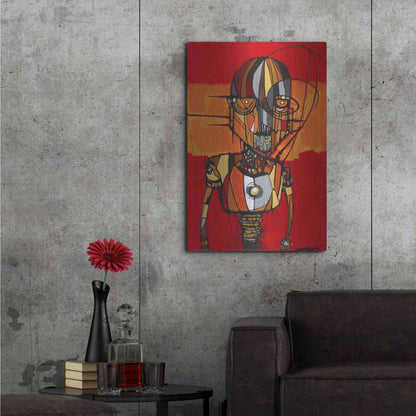 Luxe Metal Art 'Segmented Man Orange' by Craig Snodgrass, Metal Wall Art,24x36