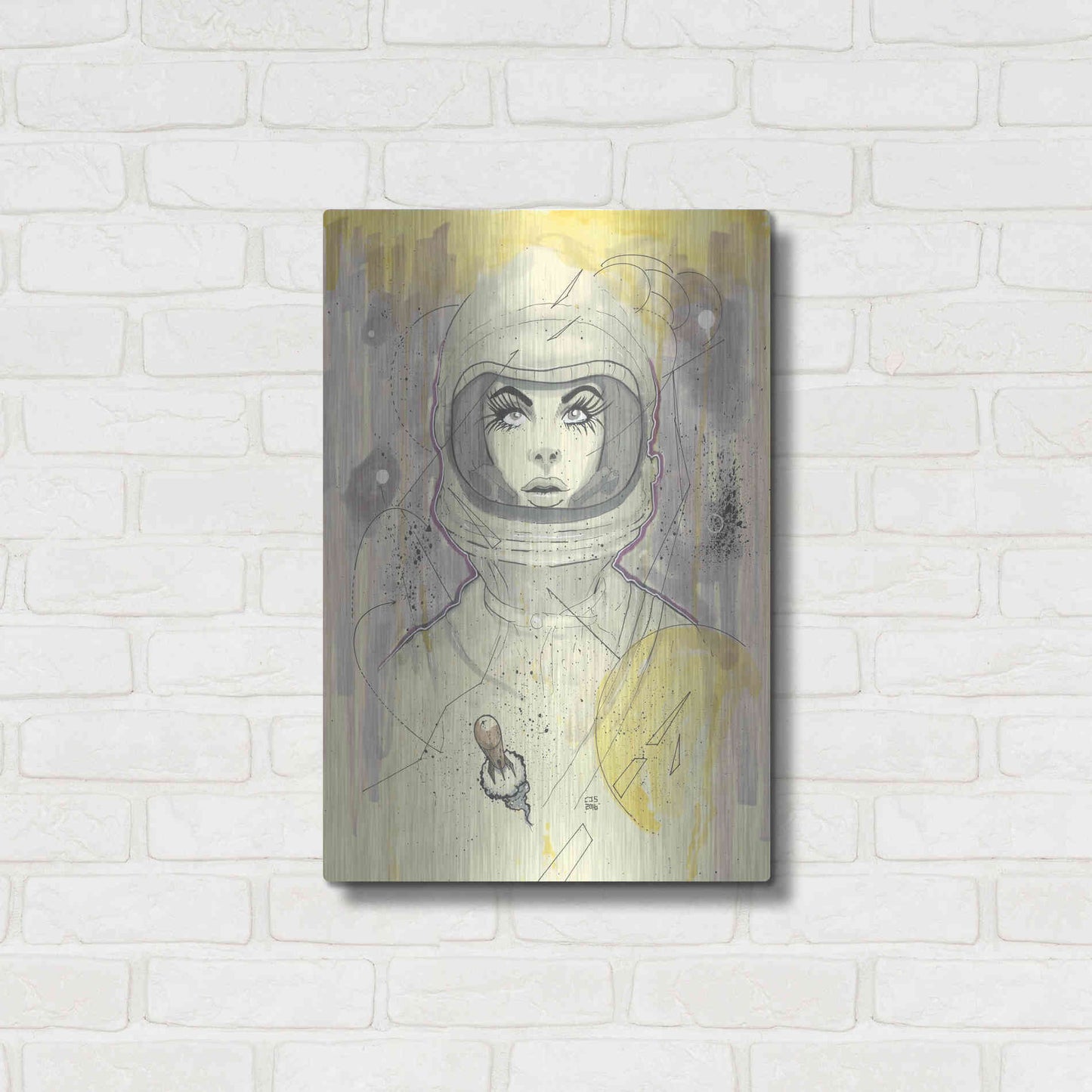Luxe Metal Art 'Space Queen Gold' by Craig Snodgrass, Metal Wall Art,16x24
