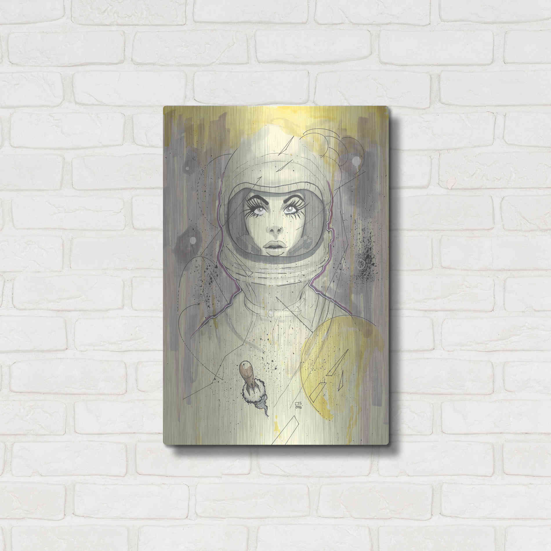 Luxe Metal Art 'Space Queen Gold' by Craig Snodgrass, Metal Wall Art,16x24