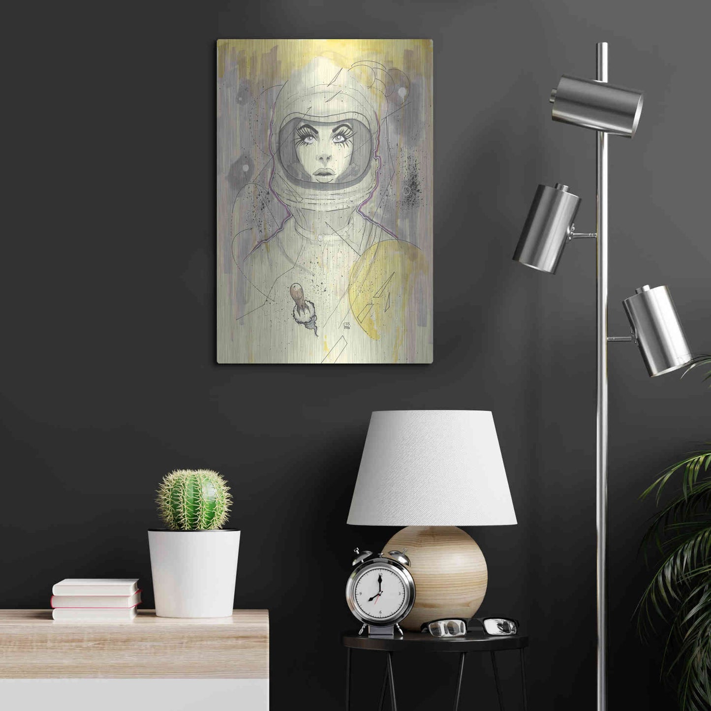 Luxe Metal Art 'Space Queen Gold' by Craig Snodgrass, Metal Wall Art,16x24