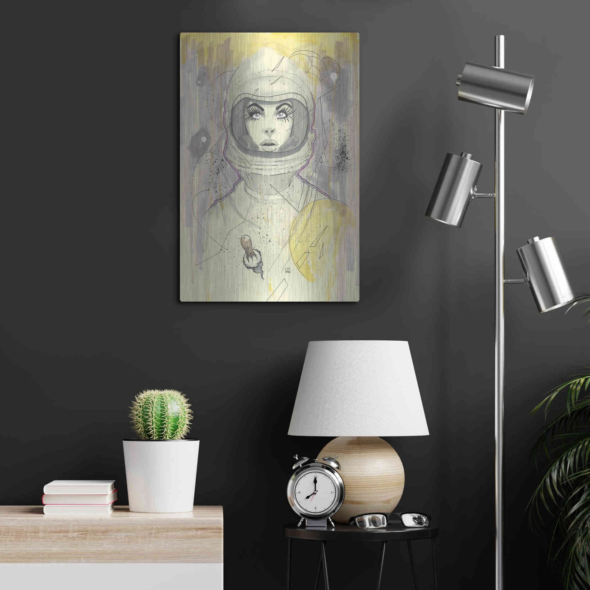 Luxe Metal Art 'Space Queen Gold' by Craig Snodgrass, Metal Wall Art,16x24
