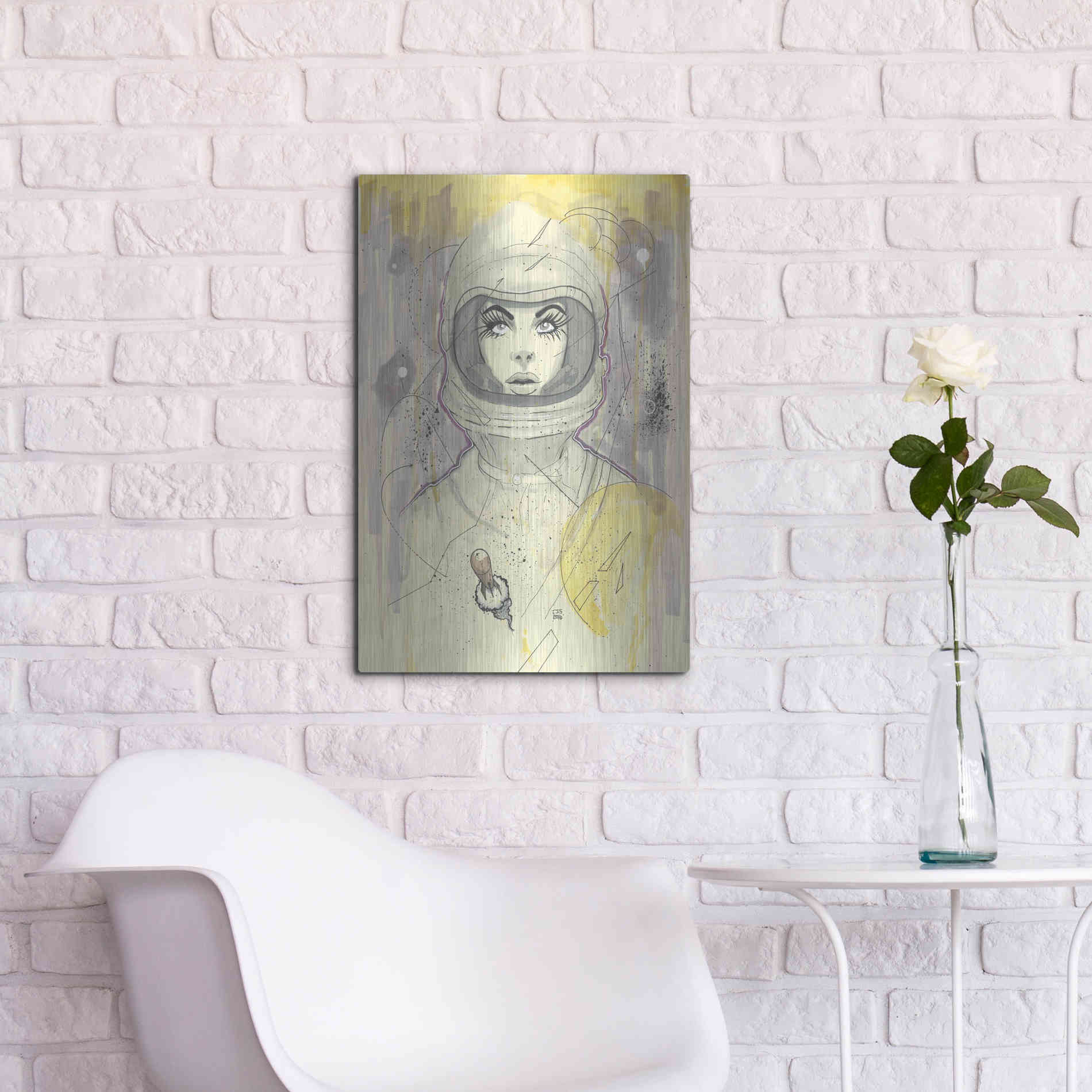 Luxe Metal Art 'Space Queen Gold' by Craig Snodgrass, Metal Wall Art,16x24