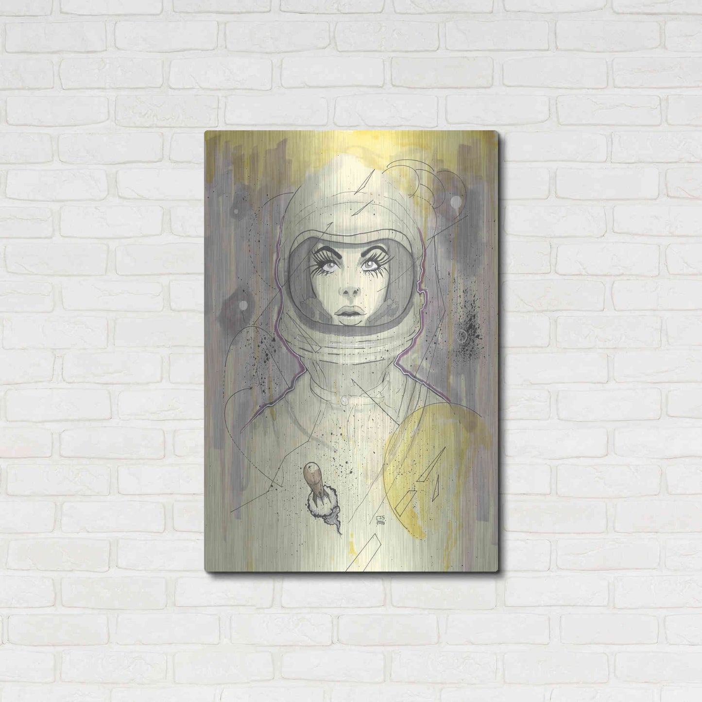 Luxe Metal Art 'Space Queen Gold' by Craig Snodgrass, Metal Wall Art,24x36