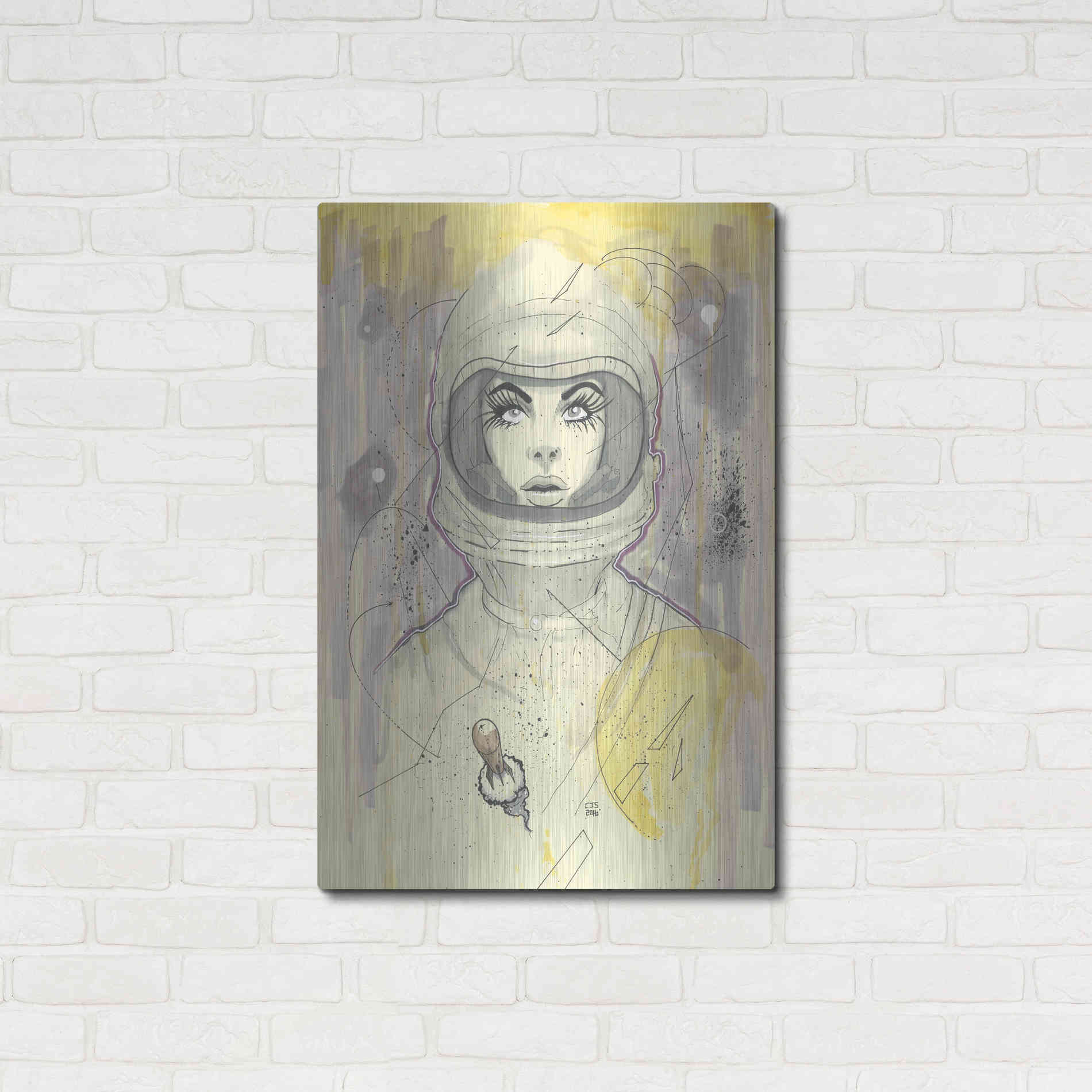 Luxe Metal Art 'Space Queen Gold' by Craig Snodgrass, Metal Wall Art,24x36