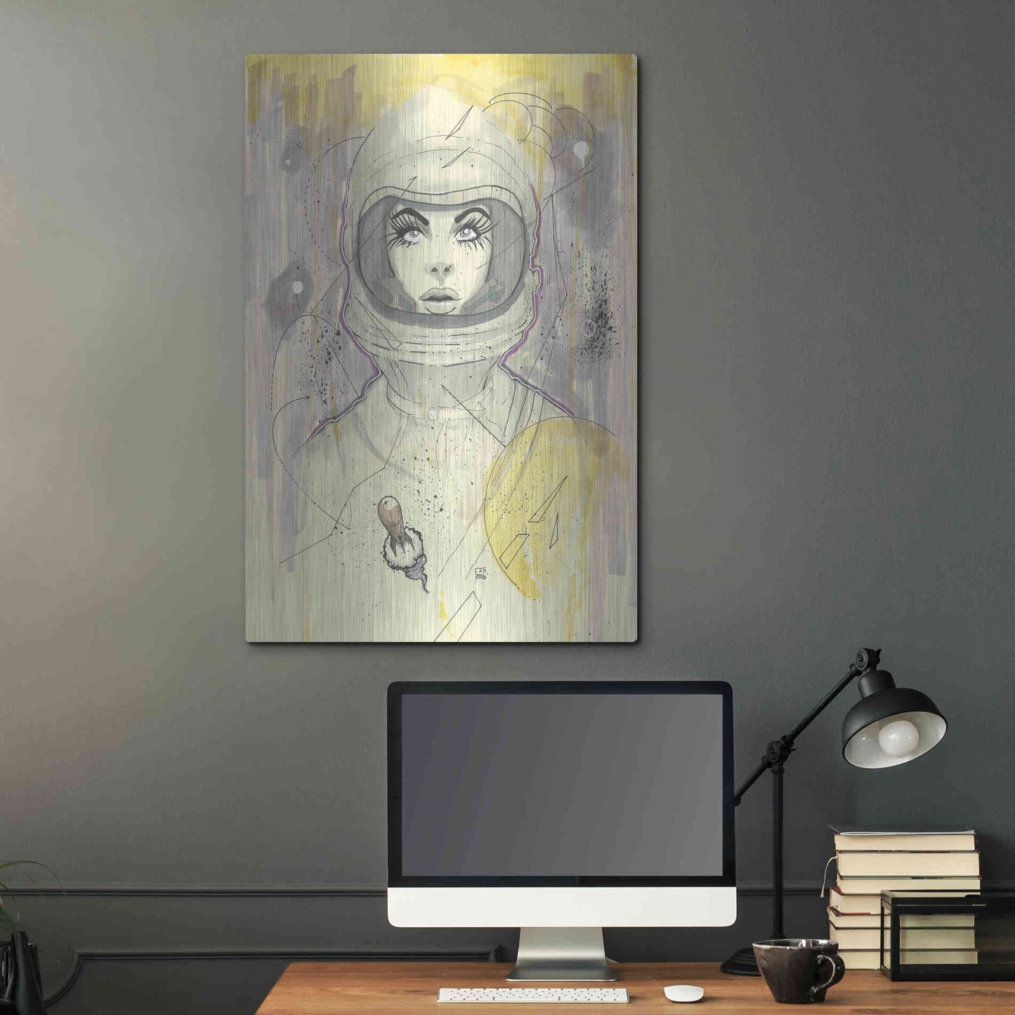Luxe Metal Art 'Space Queen Gold' by Craig Snodgrass, Metal Wall Art,24x36