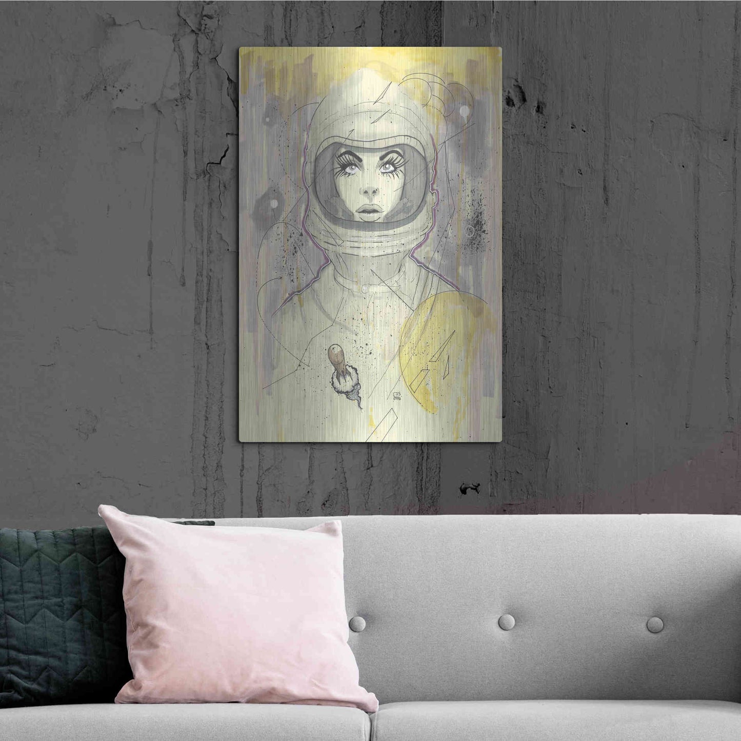 Luxe Metal Art 'Space Queen Gold' by Craig Snodgrass, Metal Wall Art,24x36