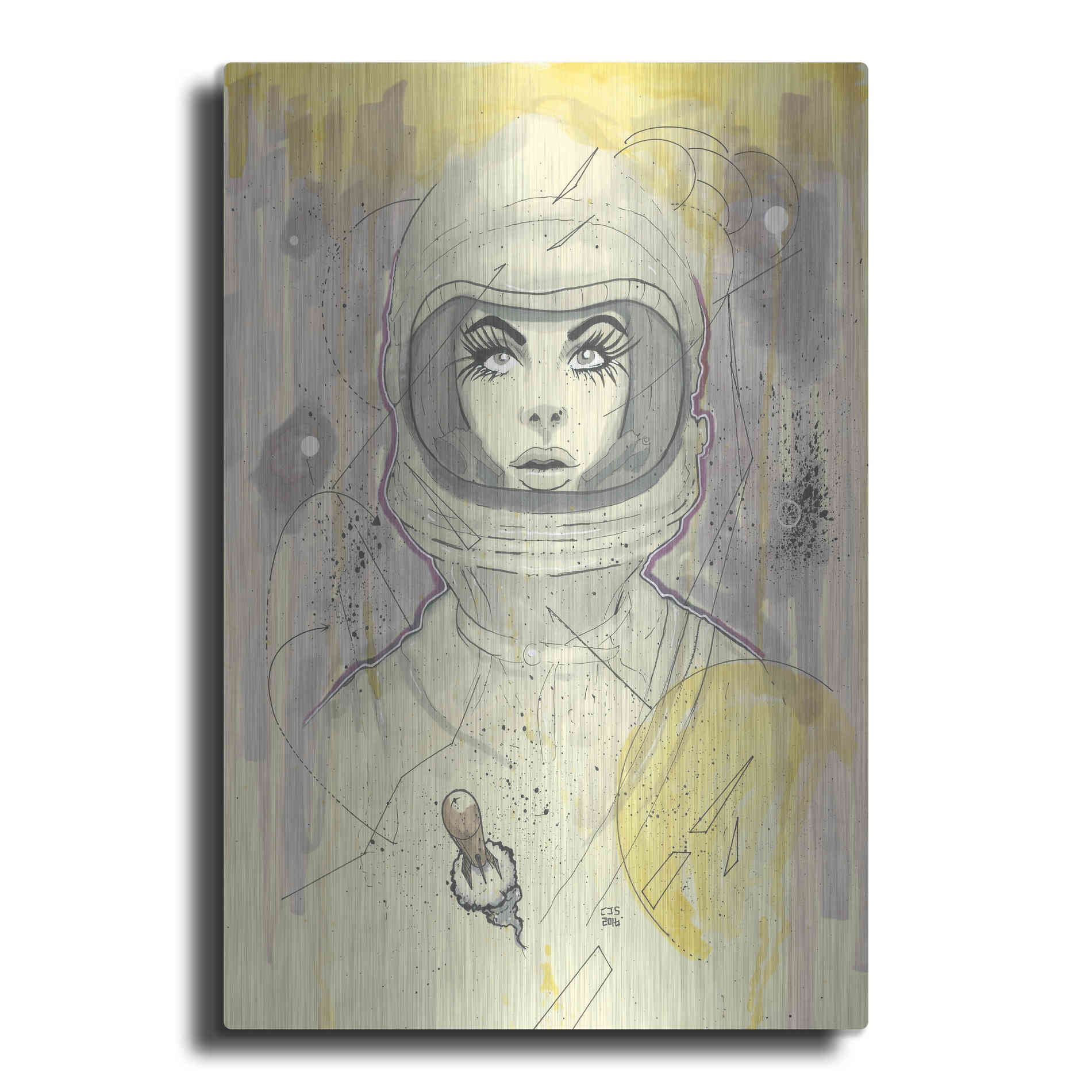 Luxe Metal Art 'Space Queen Gold' by Craig Snodgrass, Metal Wall Art