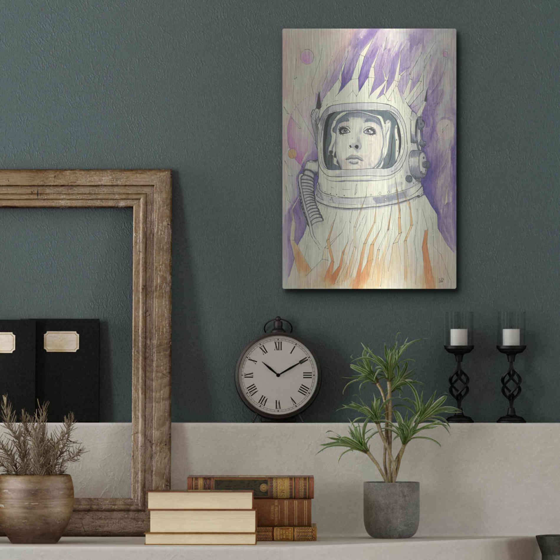 Luxe Metal Art 'Space Queen Reconstruct' by Craig Snodgrass, Metal Wall Art,12x16