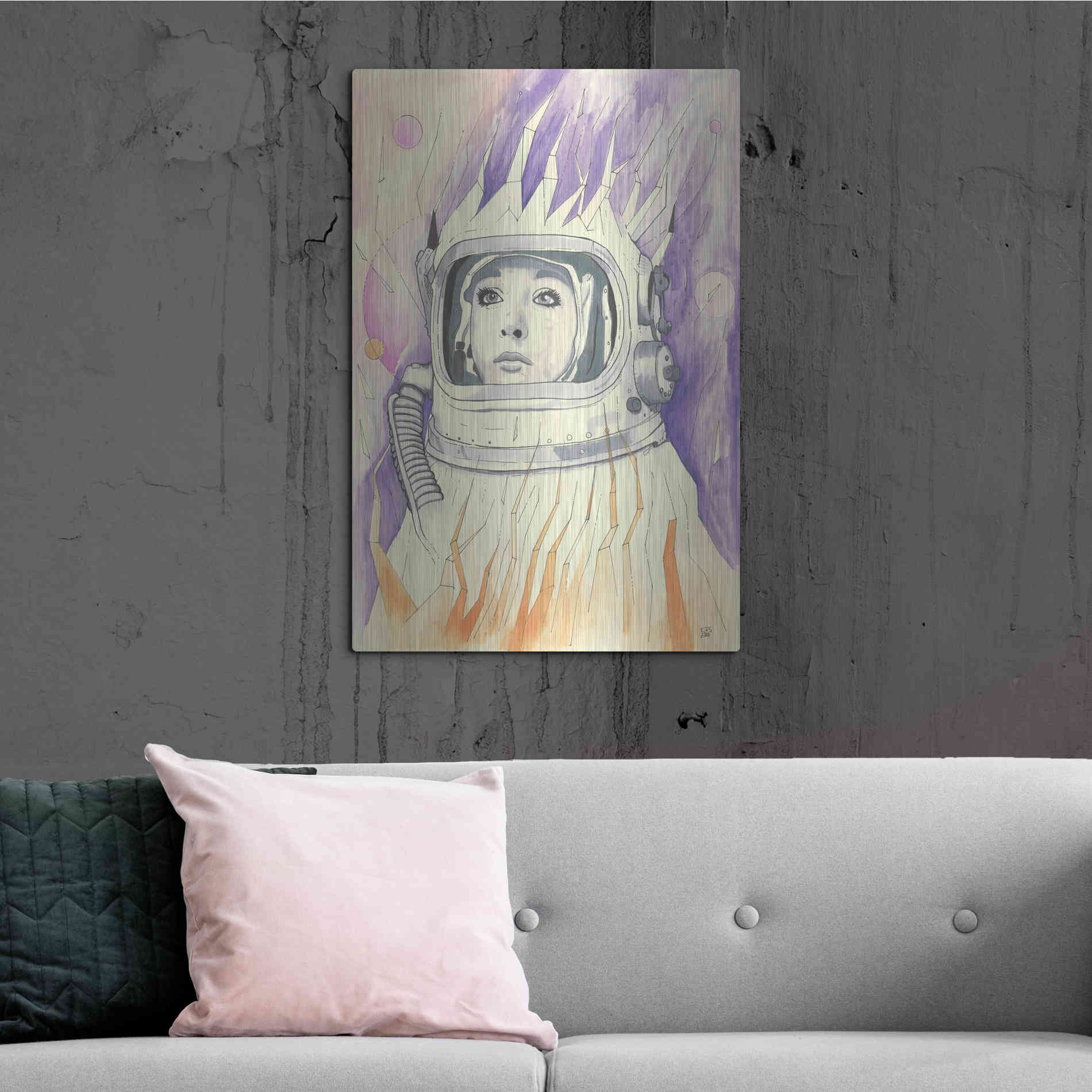 Luxe Metal Art 'Space Queen Reconstruct' by Craig Snodgrass, Metal Wall Art,24x36