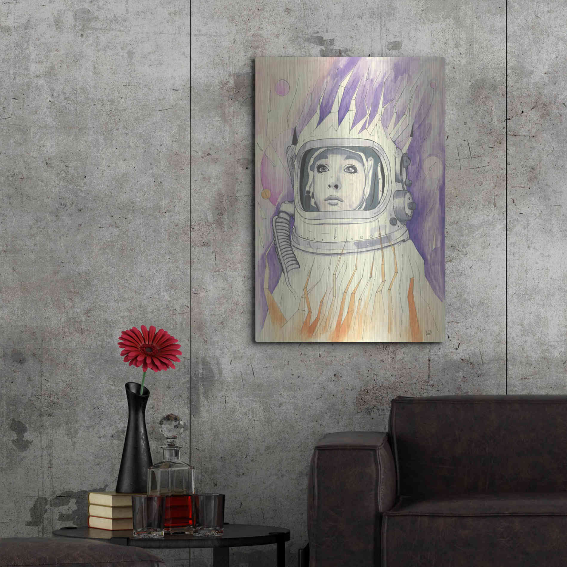 Luxe Metal Art 'Space Queen Reconstruct' by Craig Snodgrass, Metal Wall Art,24x36