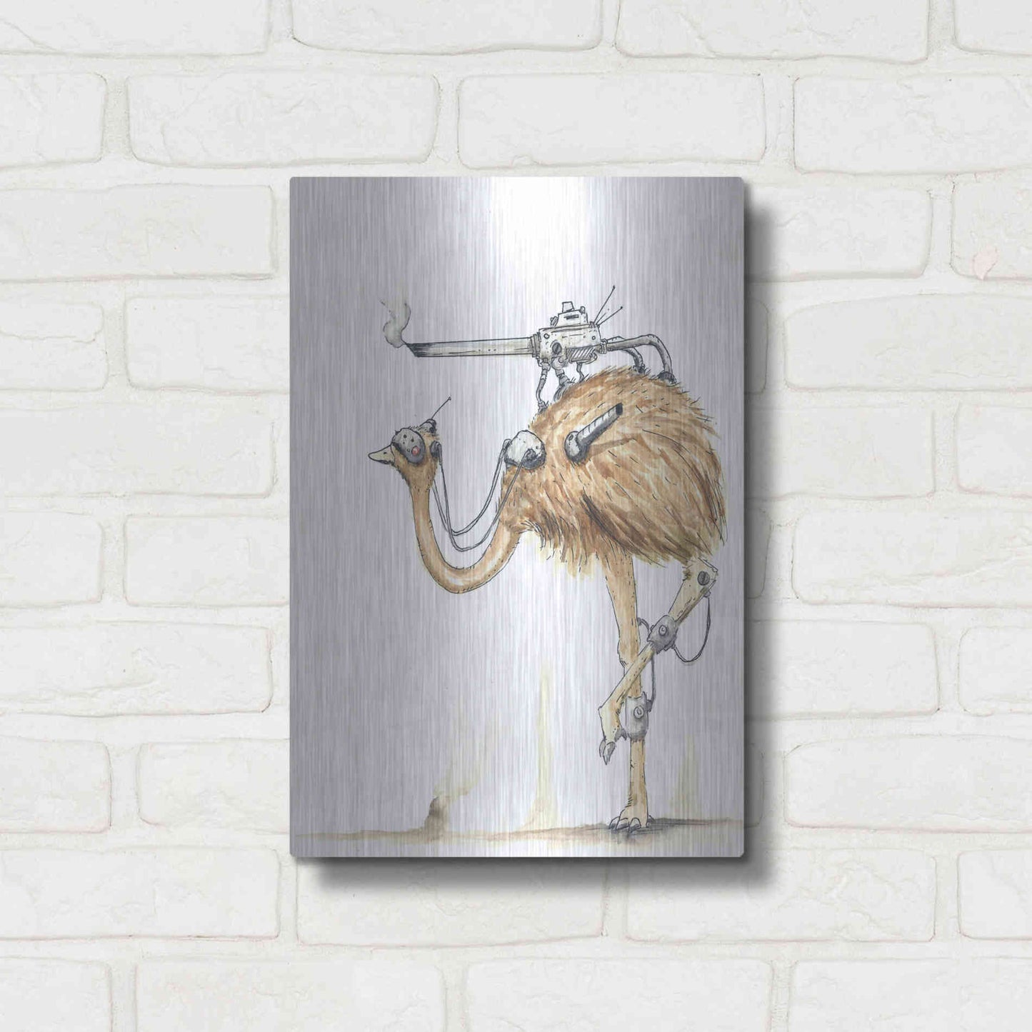 Luxe Metal Art 'War Emu' by Craig Snodgrass, Metal Wall Art,12x16
