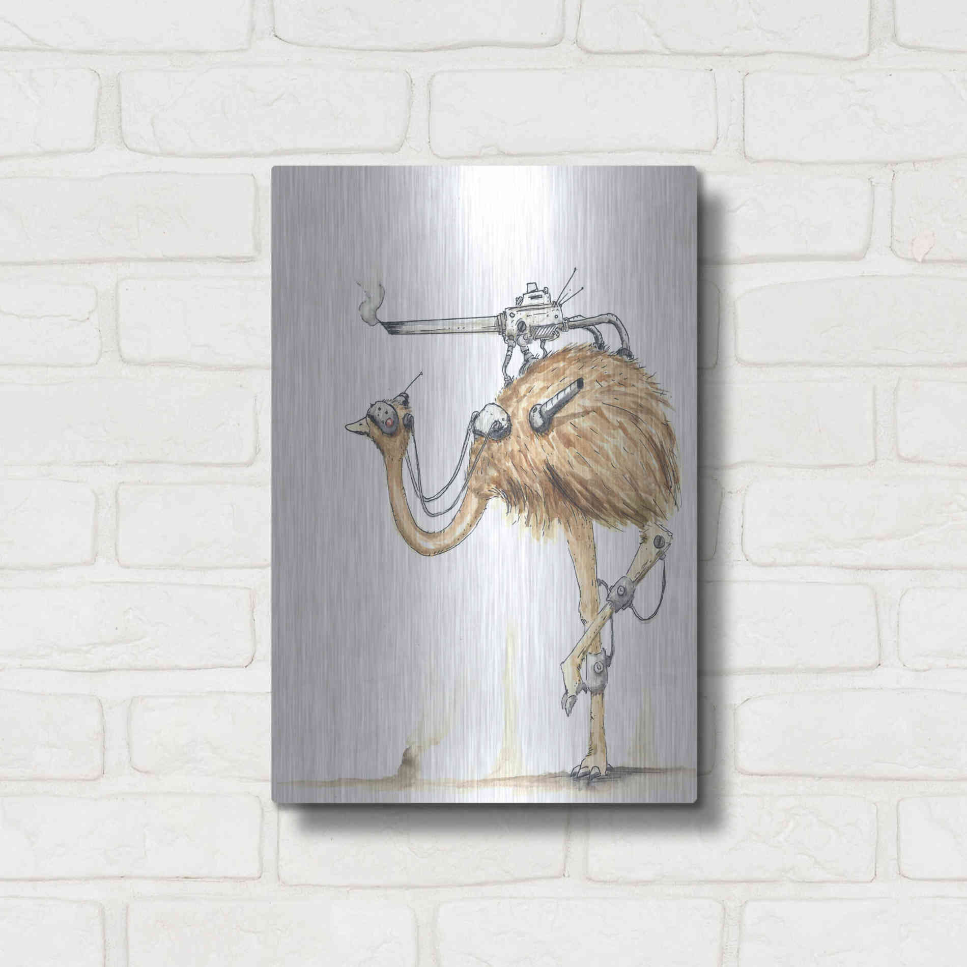 Luxe Metal Art 'War Emu' by Craig Snodgrass, Metal Wall Art,12x16