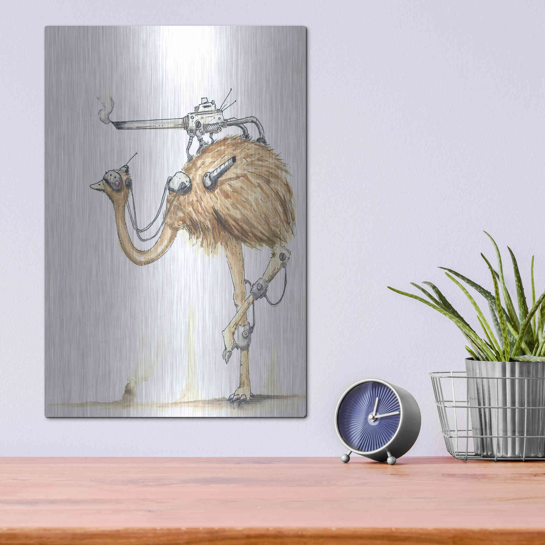 Luxe Metal Art 'War Emu' by Craig Snodgrass, Metal Wall Art,12x16