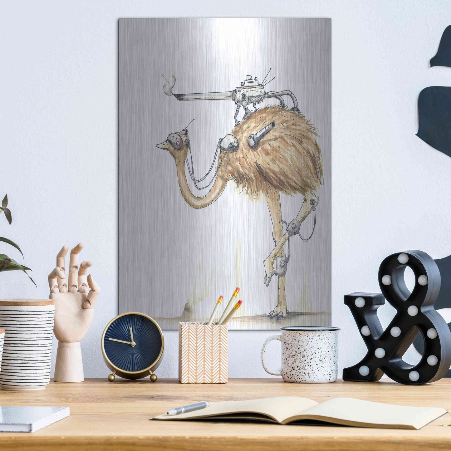 Luxe Metal Art 'War Emu' by Craig Snodgrass, Metal Wall Art,12x16