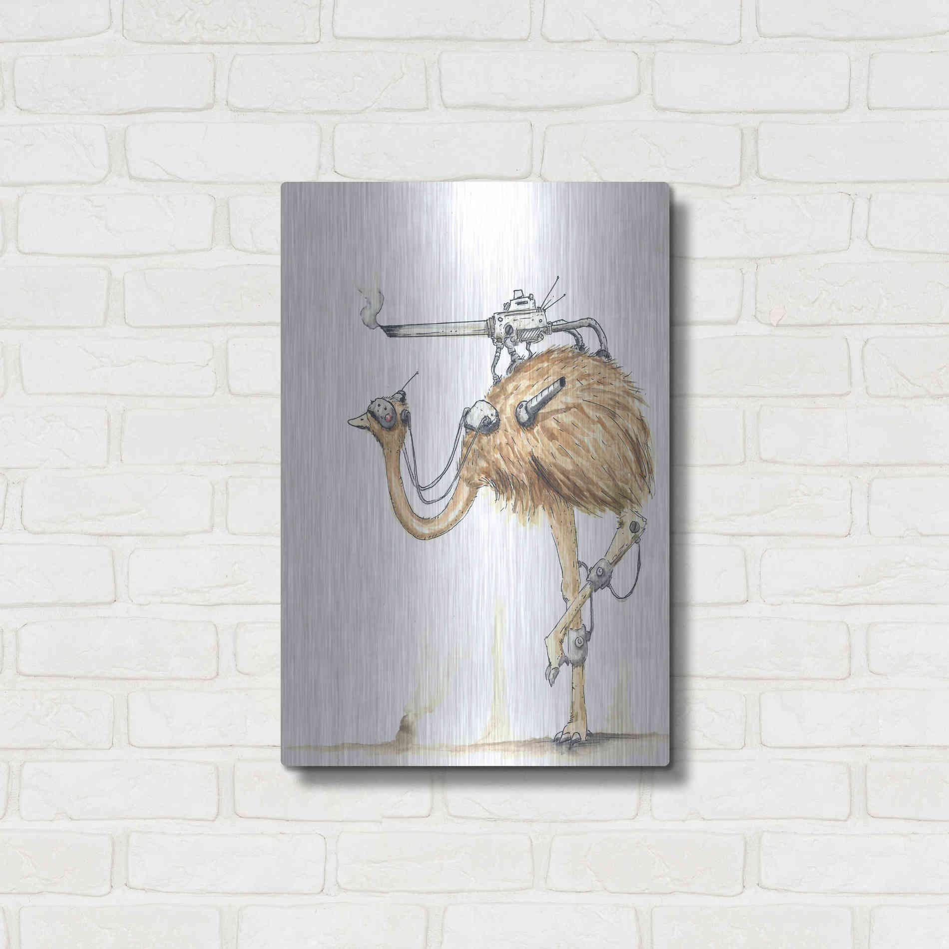 Luxe Metal Art 'War Emu' by Craig Snodgrass, Metal Wall Art,16x24