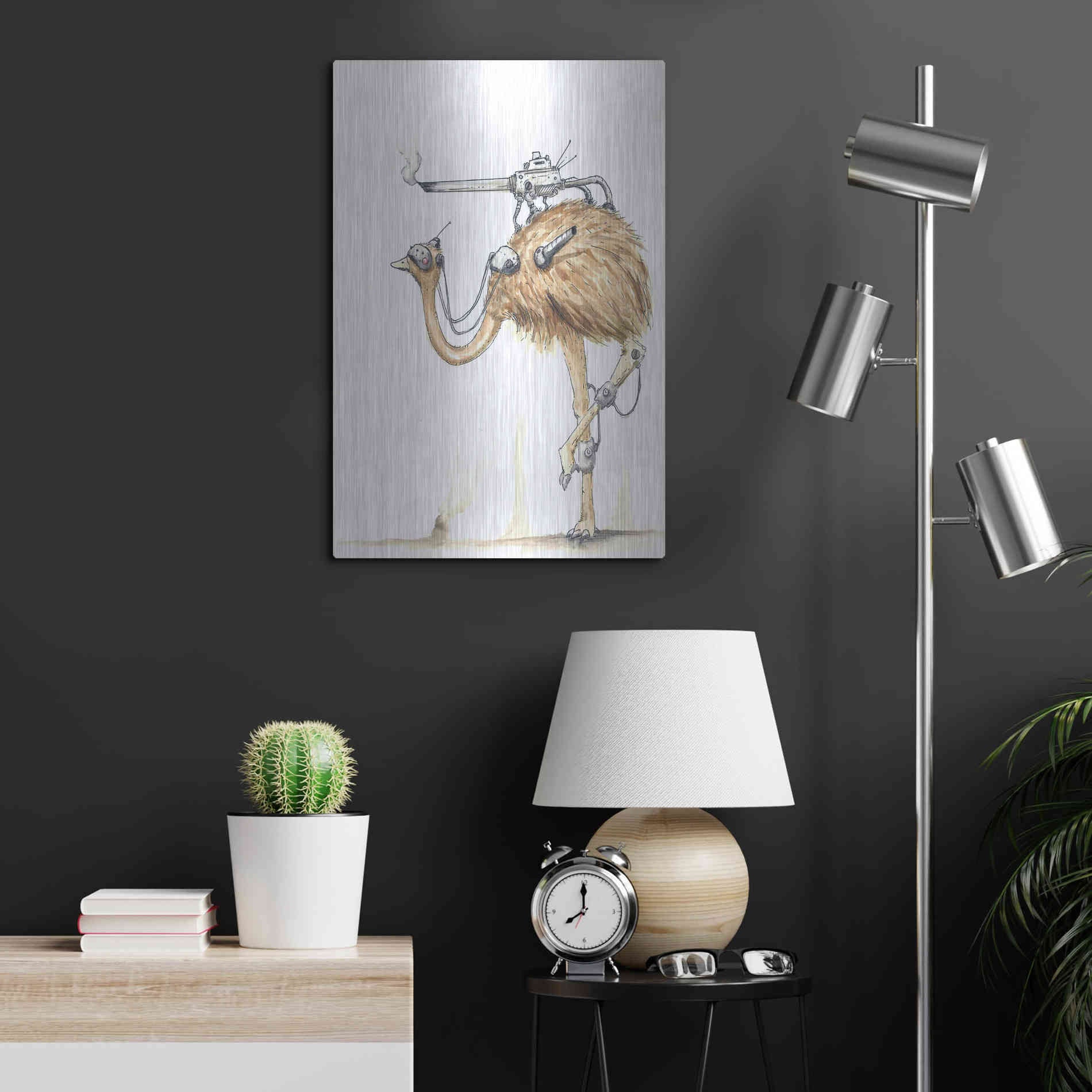 Luxe Metal Art 'War Emu' by Craig Snodgrass, Metal Wall Art,16x24