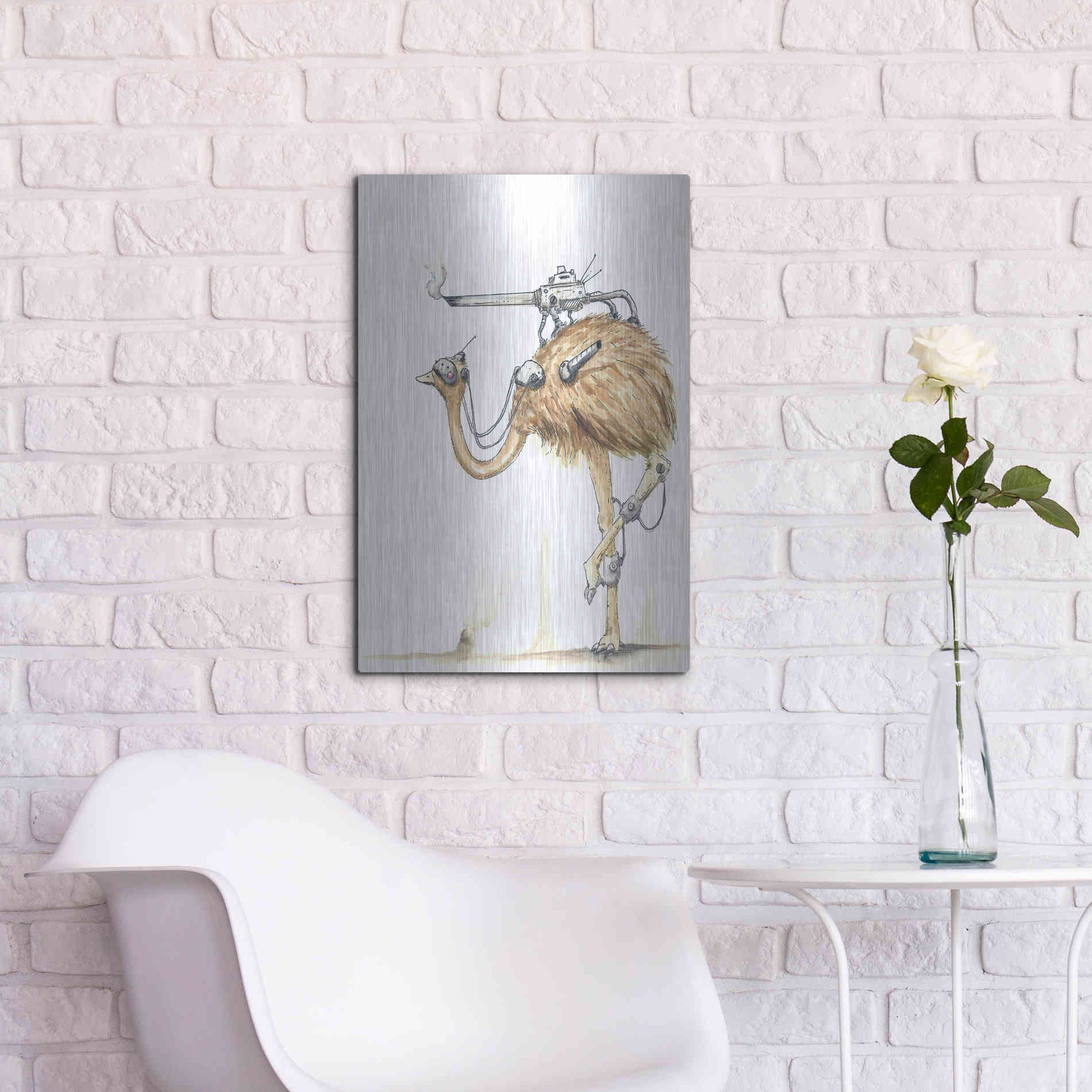 Luxe Metal Art 'War Emu' by Craig Snodgrass, Metal Wall Art,16x24