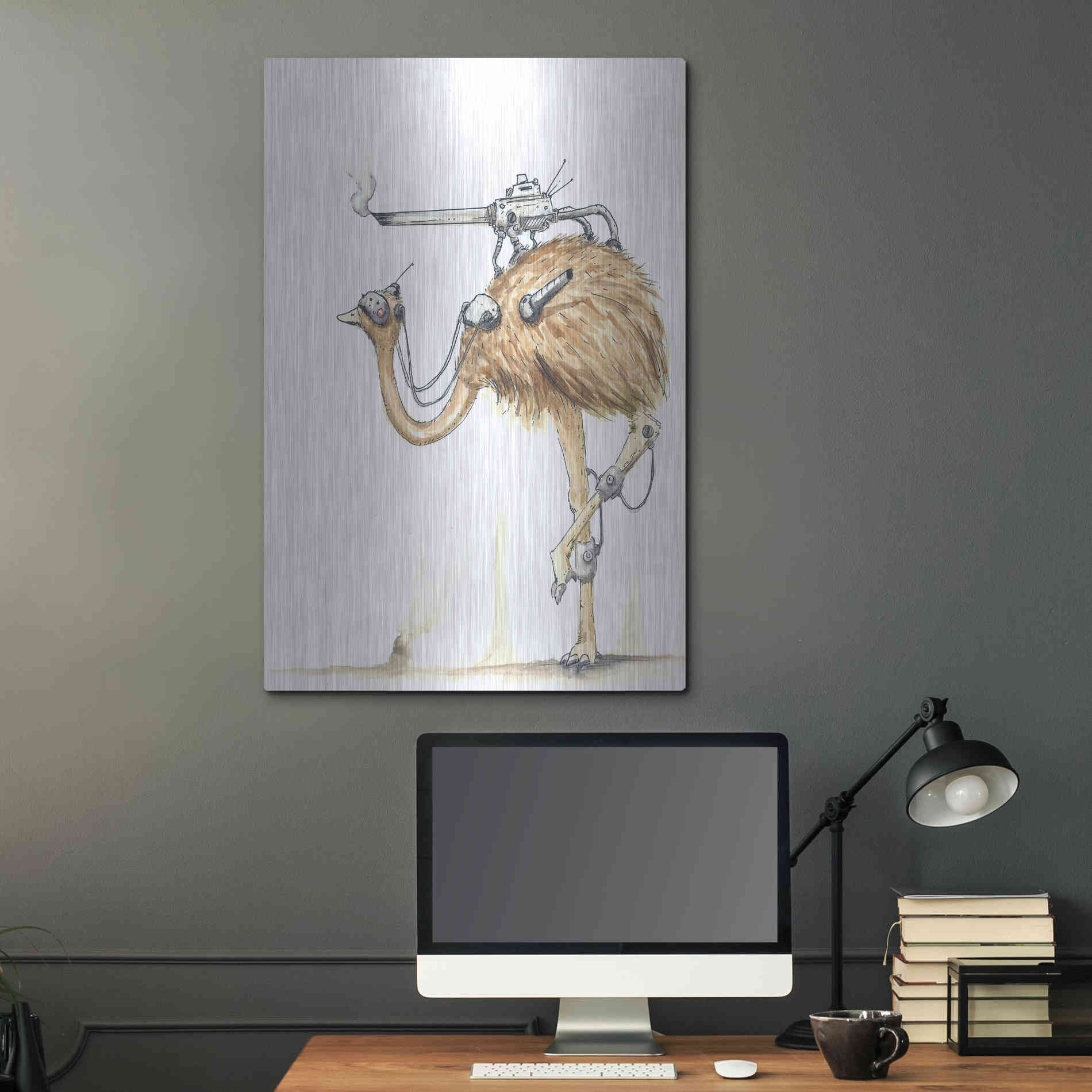 Luxe Metal Art 'War Emu' by Craig Snodgrass, Metal Wall Art,24x36