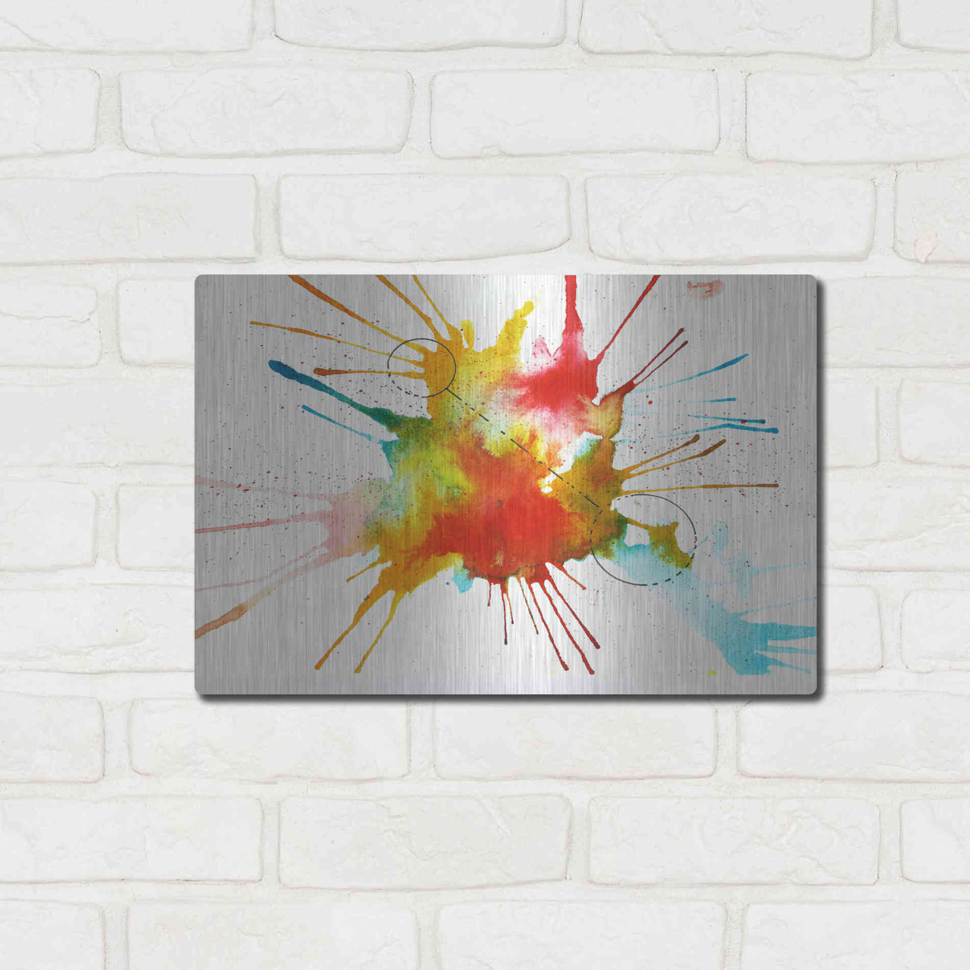 Luxe Metal Art 'Watercolor Splat' by Craig Snodgrass, Metal Wall Art,16x12