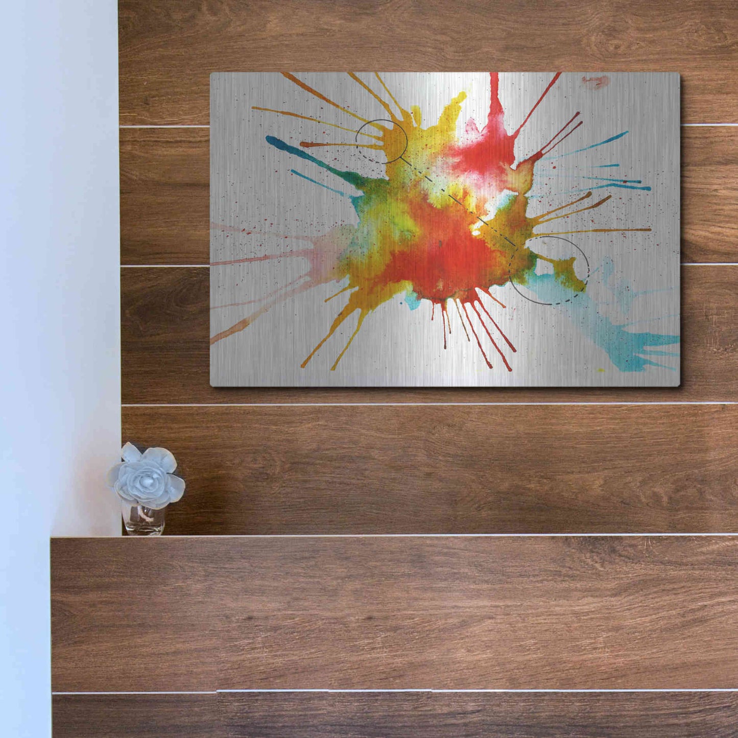 Luxe Metal Art 'Watercolor Splat' by Craig Snodgrass, Metal Wall Art,16x12