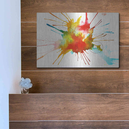 Luxe Metal Art 'Watercolor Splat' by Craig Snodgrass, Metal Wall Art,16x12