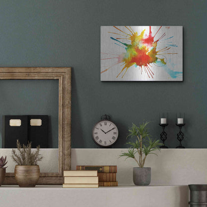 Luxe Metal Art 'Watercolor Splat' by Craig Snodgrass, Metal Wall Art,16x12