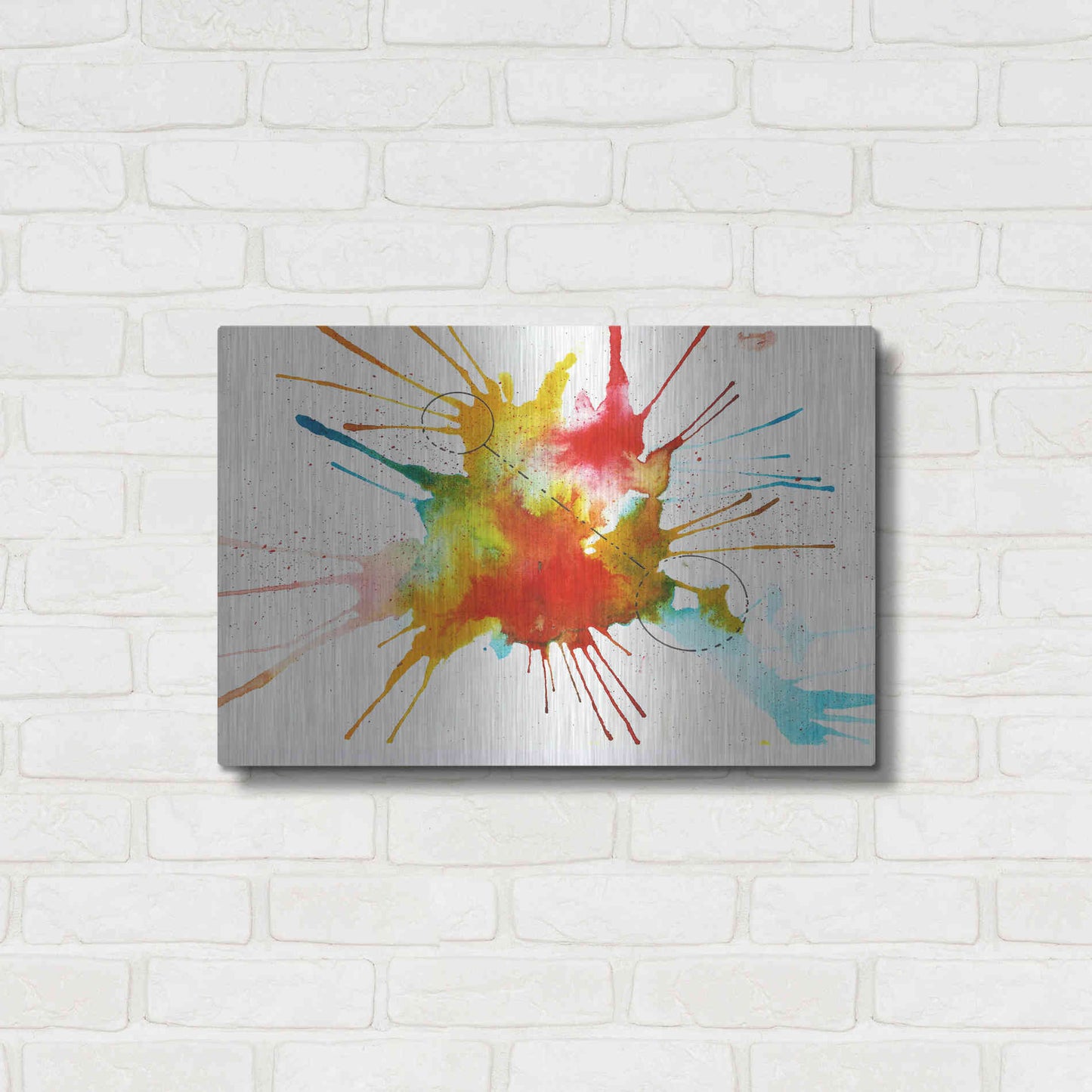 Luxe Metal Art 'Watercolor Splat' by Craig Snodgrass, Metal Wall Art,24x16