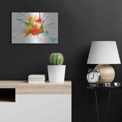 Luxe Metal Art 'Watercolor Splat' by Craig Snodgrass, Metal Wall Art,24x16