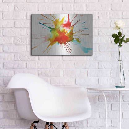 Luxe Metal Art 'Watercolor Splat' by Craig Snodgrass, Metal Wall Art,24x16
