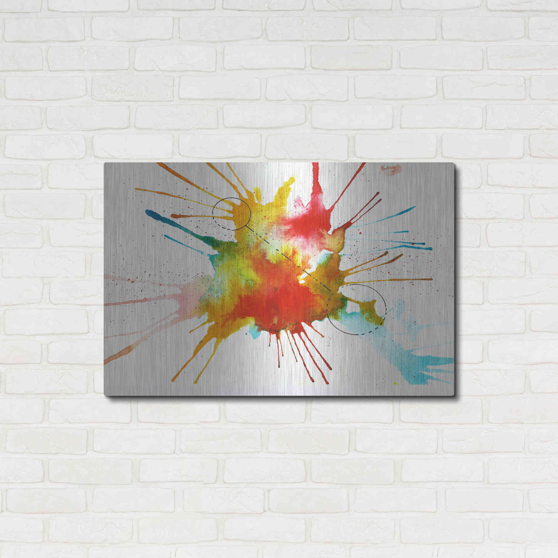Luxe Metal Art 'Watercolor Splat' by Craig Snodgrass, Metal Wall Art,36x24