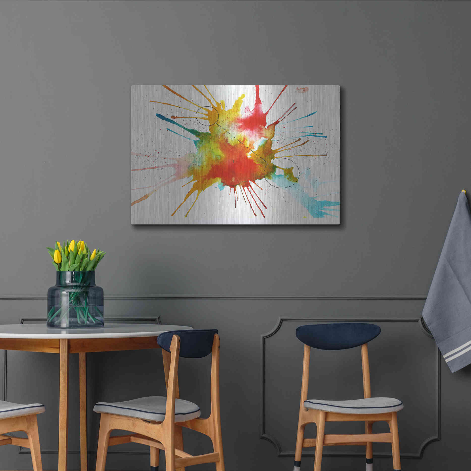 Luxe Metal Art 'Watercolor Splat' by Craig Snodgrass, Metal Wall Art,36x24