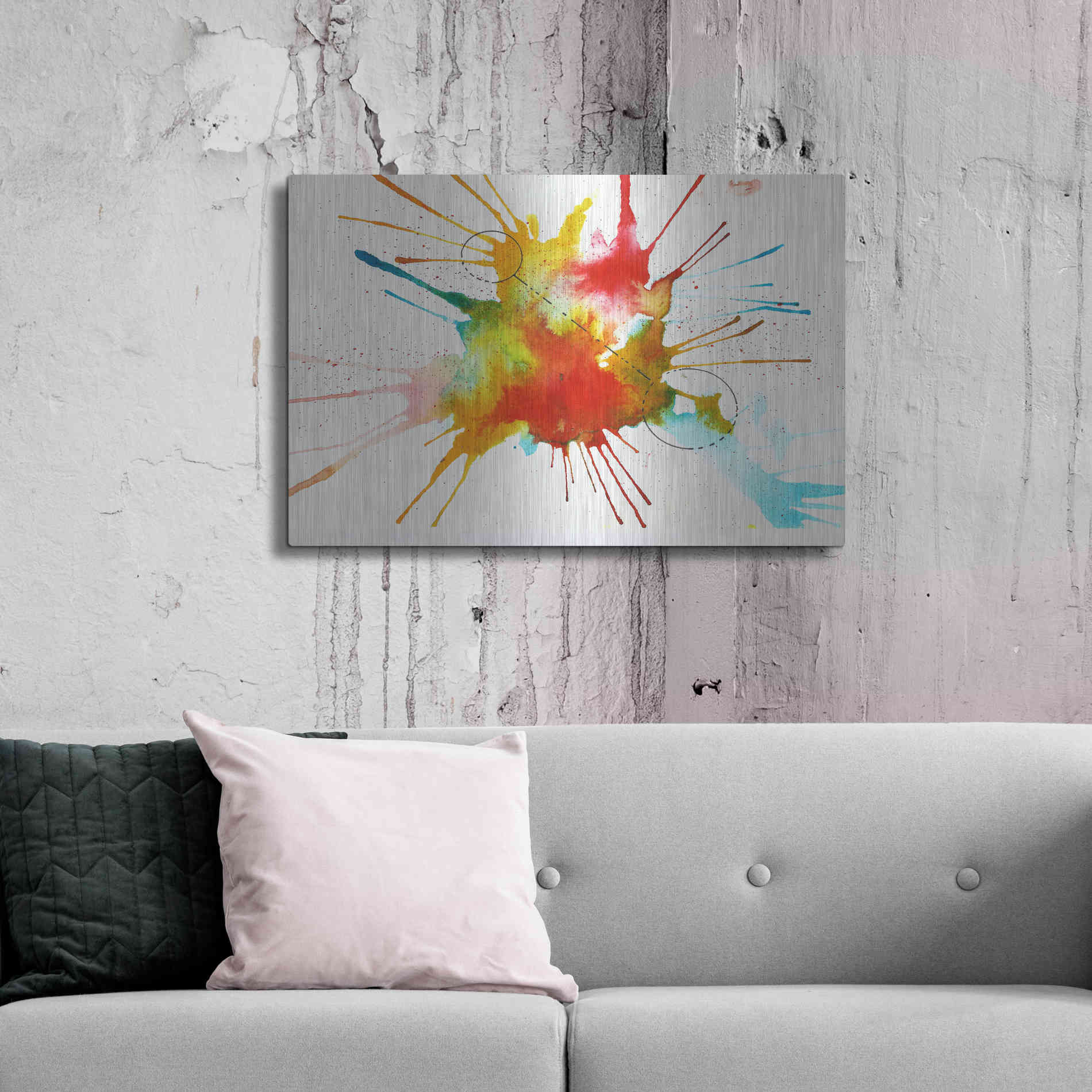 Luxe Metal Art 'Watercolor Splat' by Craig Snodgrass, Metal Wall Art,36x24