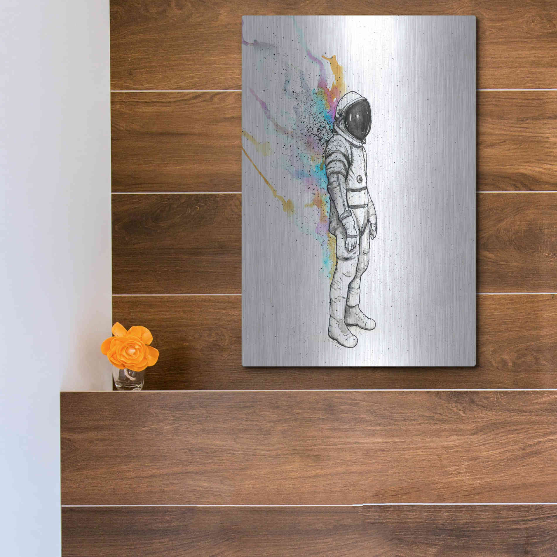 Luxe Metal Art 'Astronaut Heat' by Craig Snodgrass, Metal Wall Art,12x16