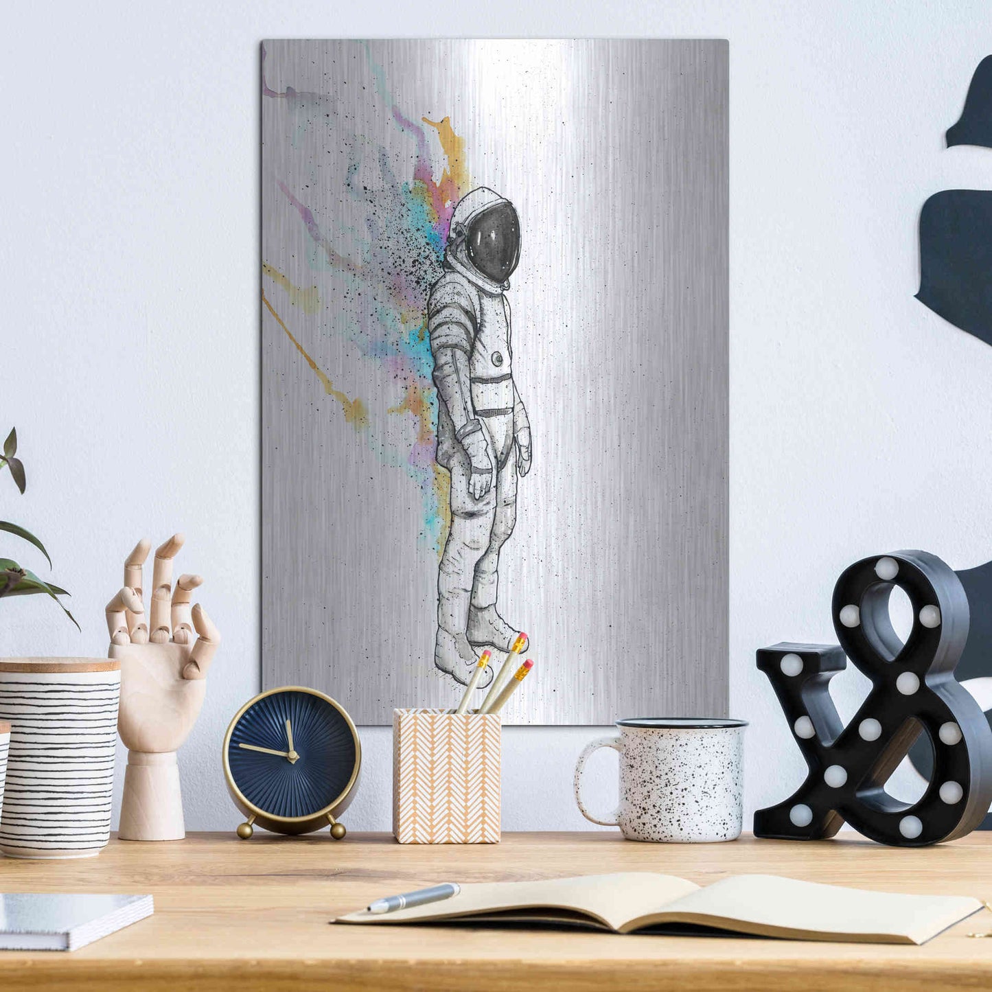 Luxe Metal Art 'Astronaut Heat' by Craig Snodgrass, Metal Wall Art,12x16