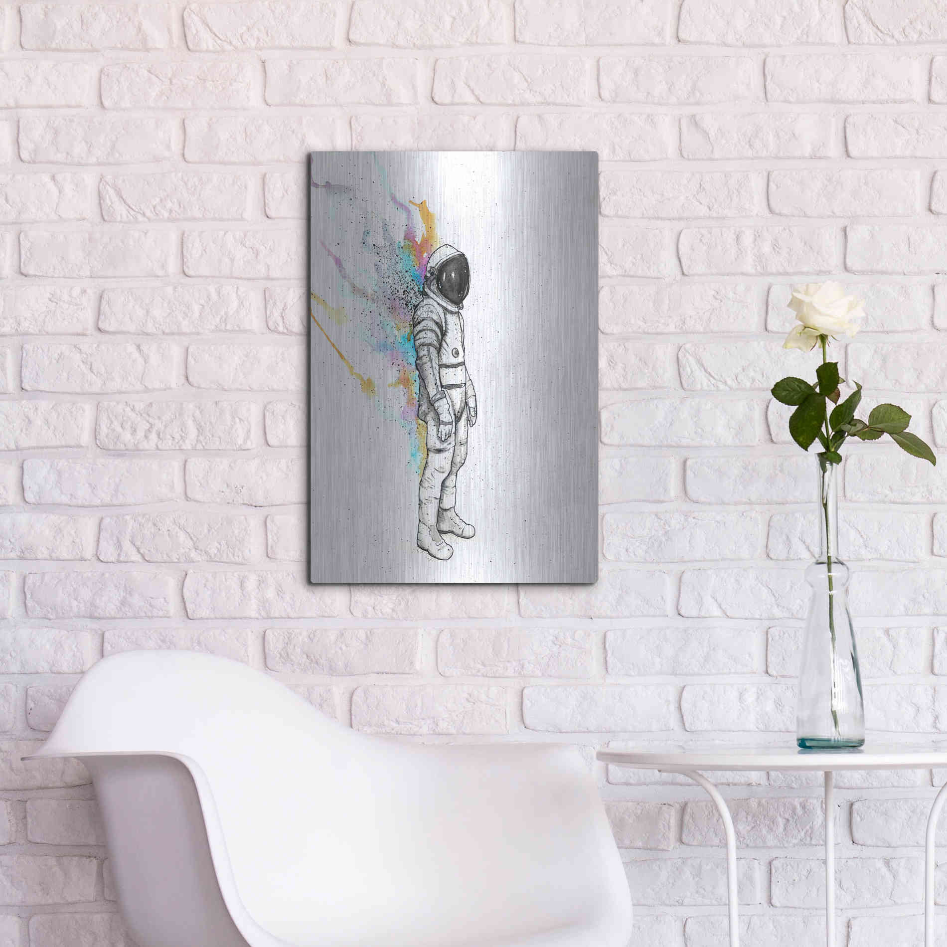 Luxe Metal Art 'Astronaut Heat' by Craig Snodgrass, Metal Wall Art,16x24