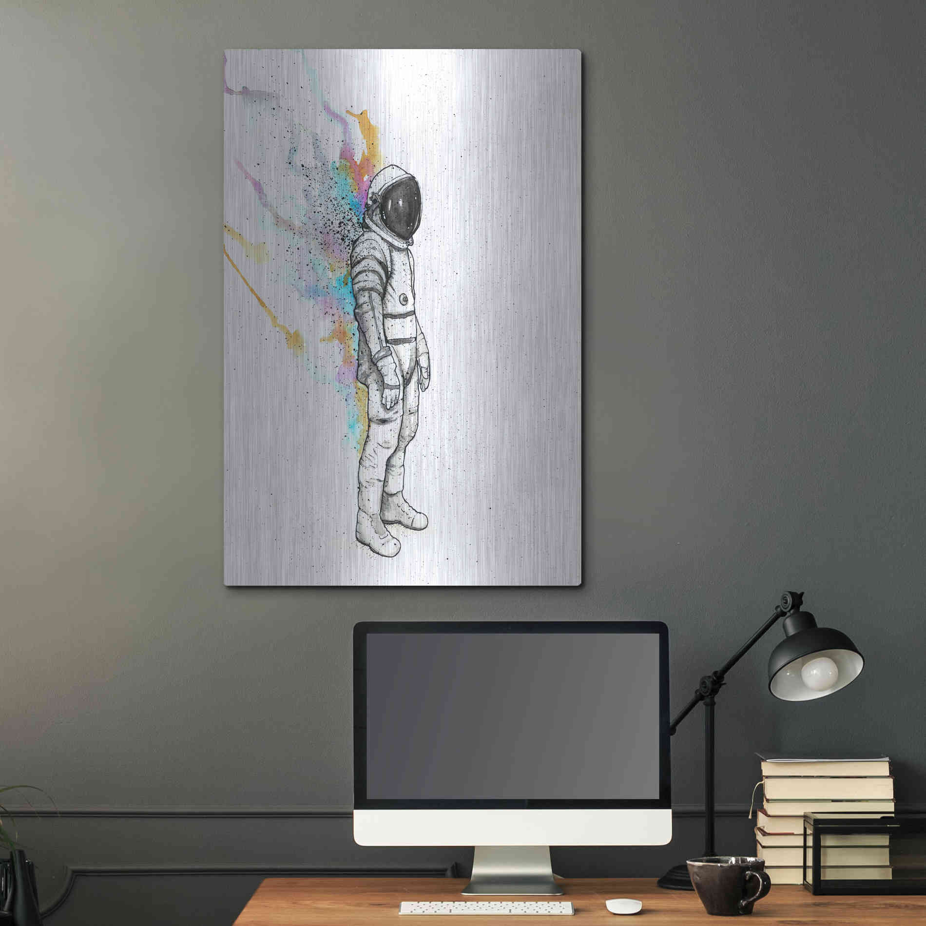 Luxe Metal Art 'Astronaut Heat' by Craig Snodgrass, Metal Wall Art,24x36