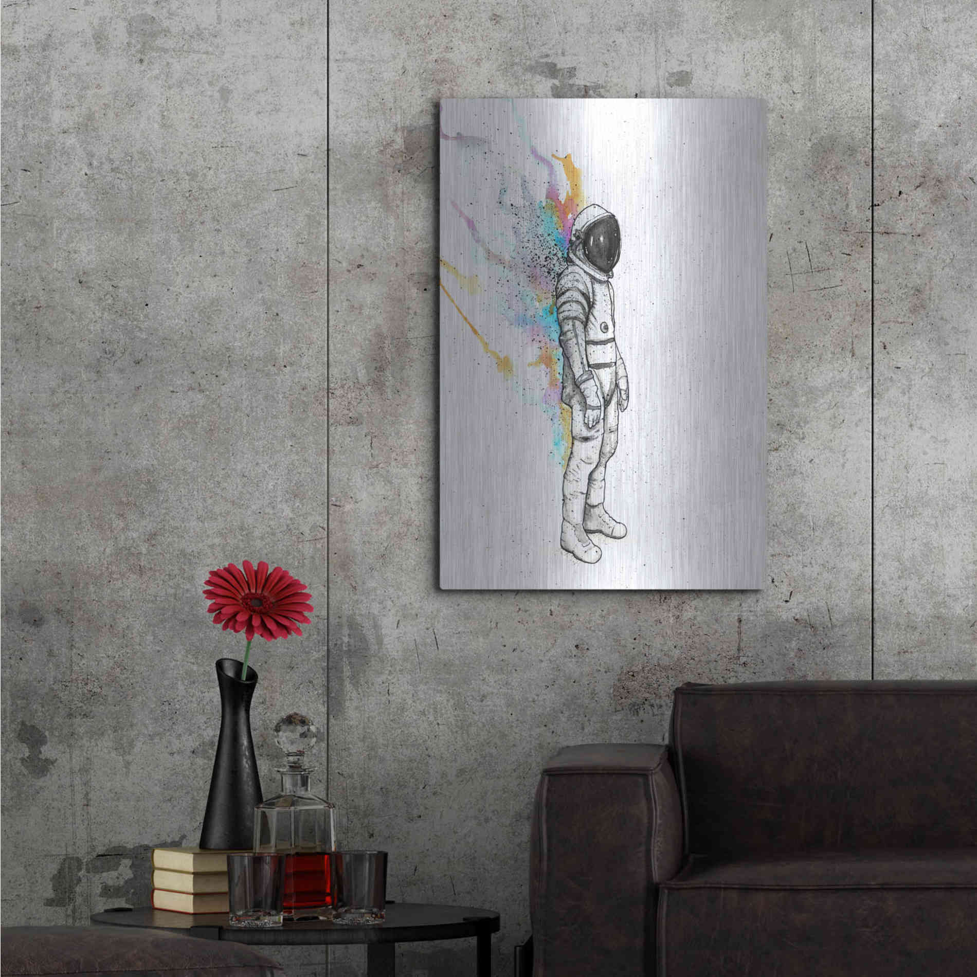 Luxe Metal Art 'Astronaut Heat' by Craig Snodgrass, Metal Wall Art,24x36