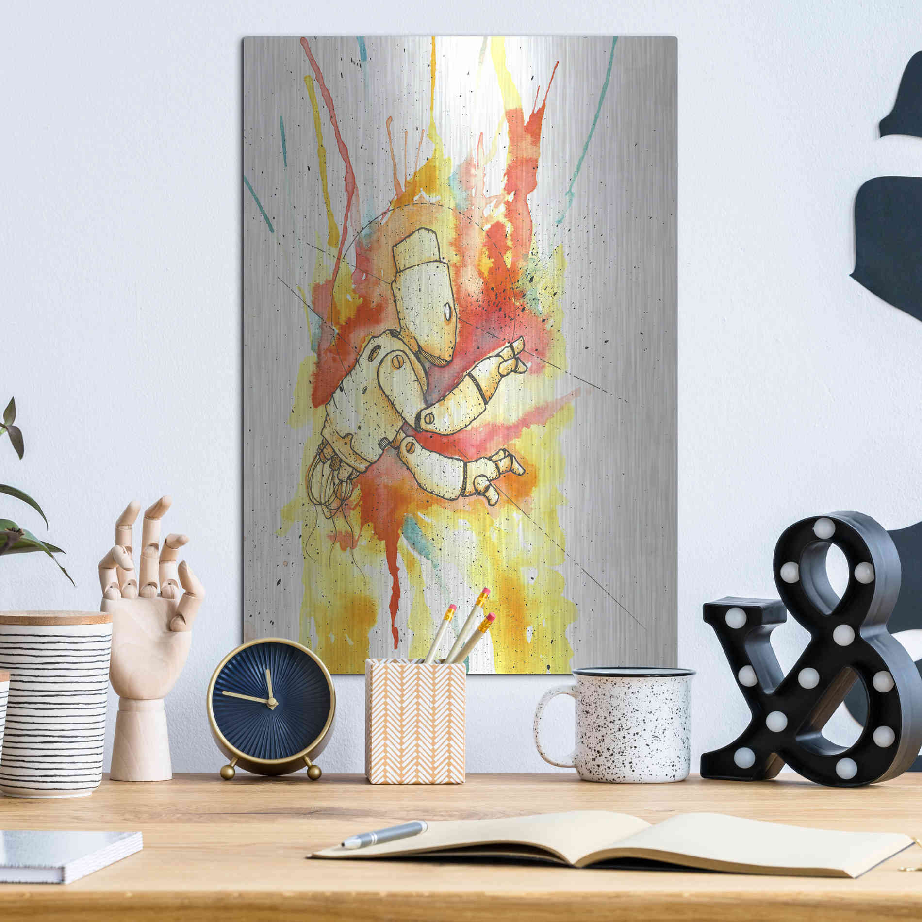 Luxe Metal Art 'Nimbus Bot' by Craig Snodgrass, Metal Wall Art,12x16