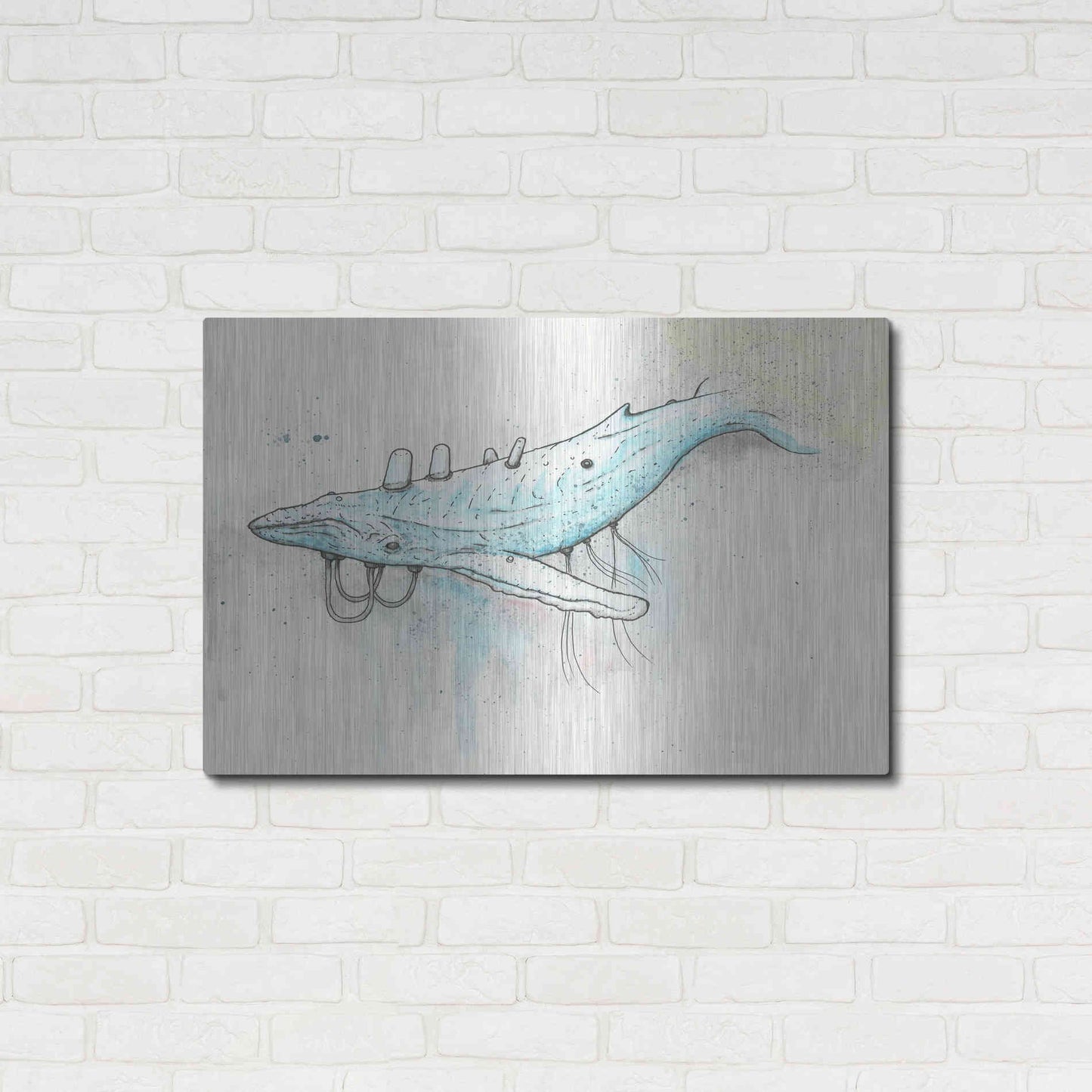 Luxe Metal Art 'Whale' by Craig Snodgrass, Metal Wall Art,36x24